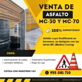 VENTA DE ASFÁLTO MC-30 Y MC-70