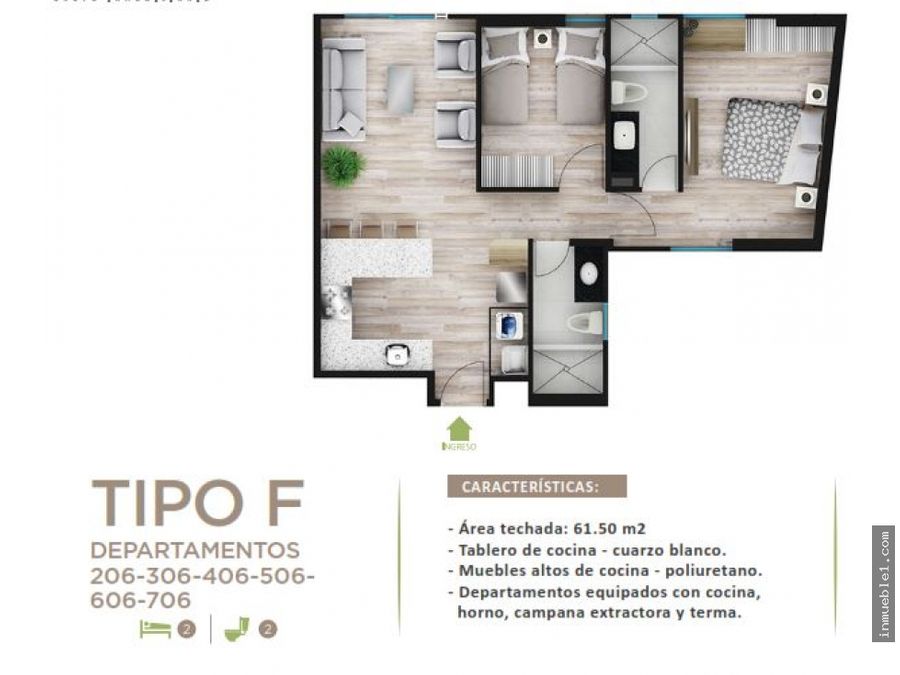 Venta de Departamento de 2 dormitorios en San Isidro, de Estreno