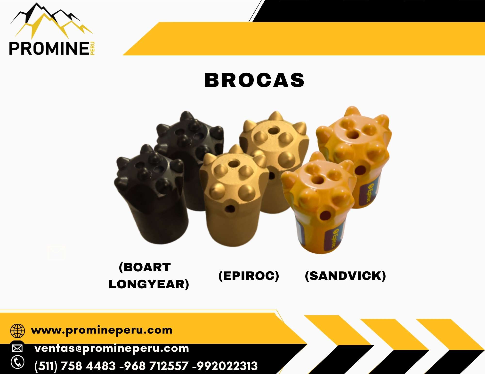 BROCAS CÓNICAS SANDVIK-EPIROC-BOART LONG YEAR