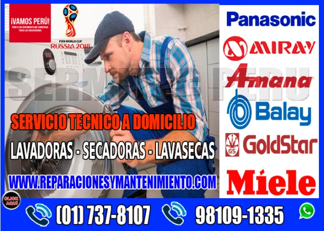 TOTAL GARANTIA REPARACION DE LAVADORAS PANASONIC -  981091335 LURIN