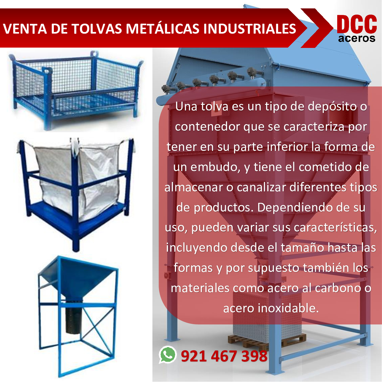 VENTA DE TOLVAS METÁLICAS INDUSTRIALES 