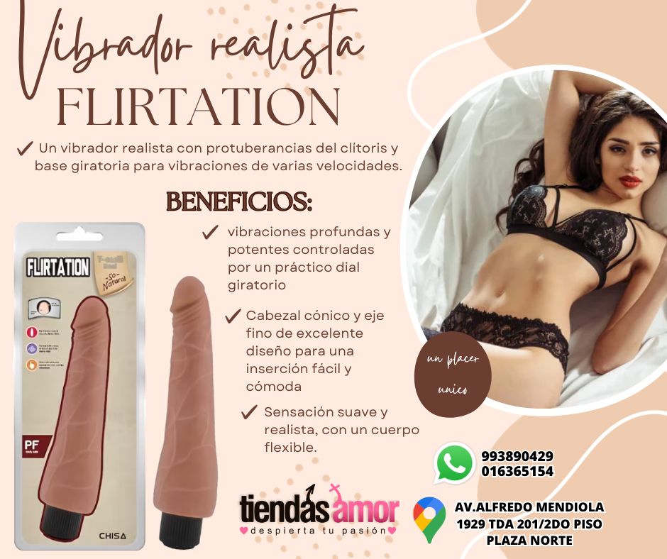 VIBRADRES INTIMOS REALISTAS FLIRTATION CON BASE GIRATORIA