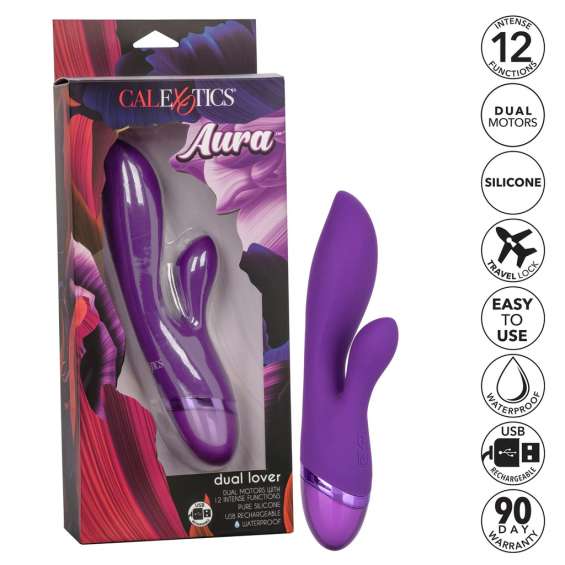 vibrador de conejo - Aura Dual Lover-Purple 8