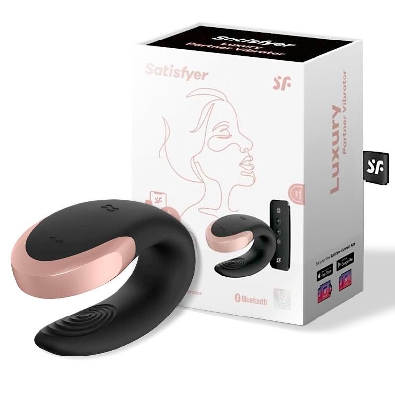 VIBRADOR DOBLE - SATISFYER DOUBLE LOVE BLACK - SEXSHOP PLAZA NORTE.