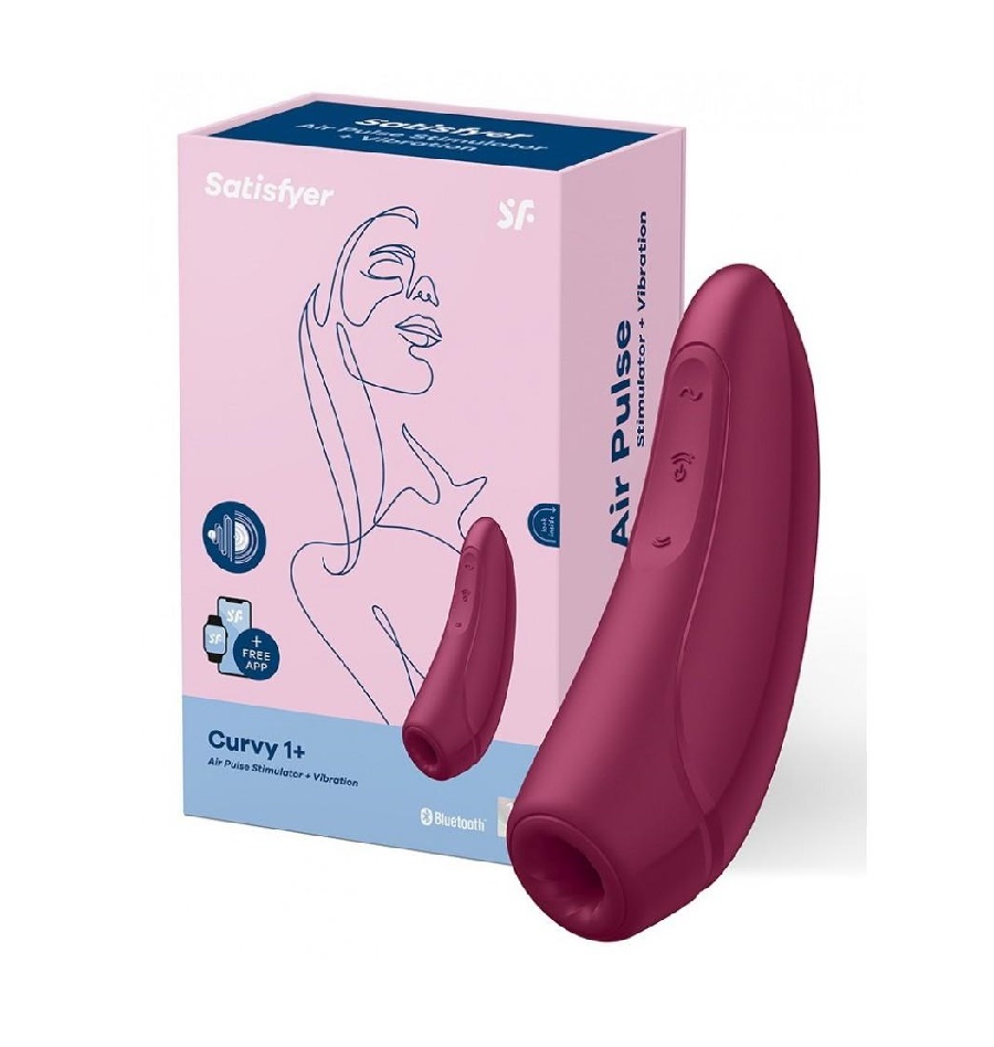 SUCCIONADOR DE CLITORIS - SATYSFYER CURVY 1 RED - SEXSHOP PLAZA NORTE.