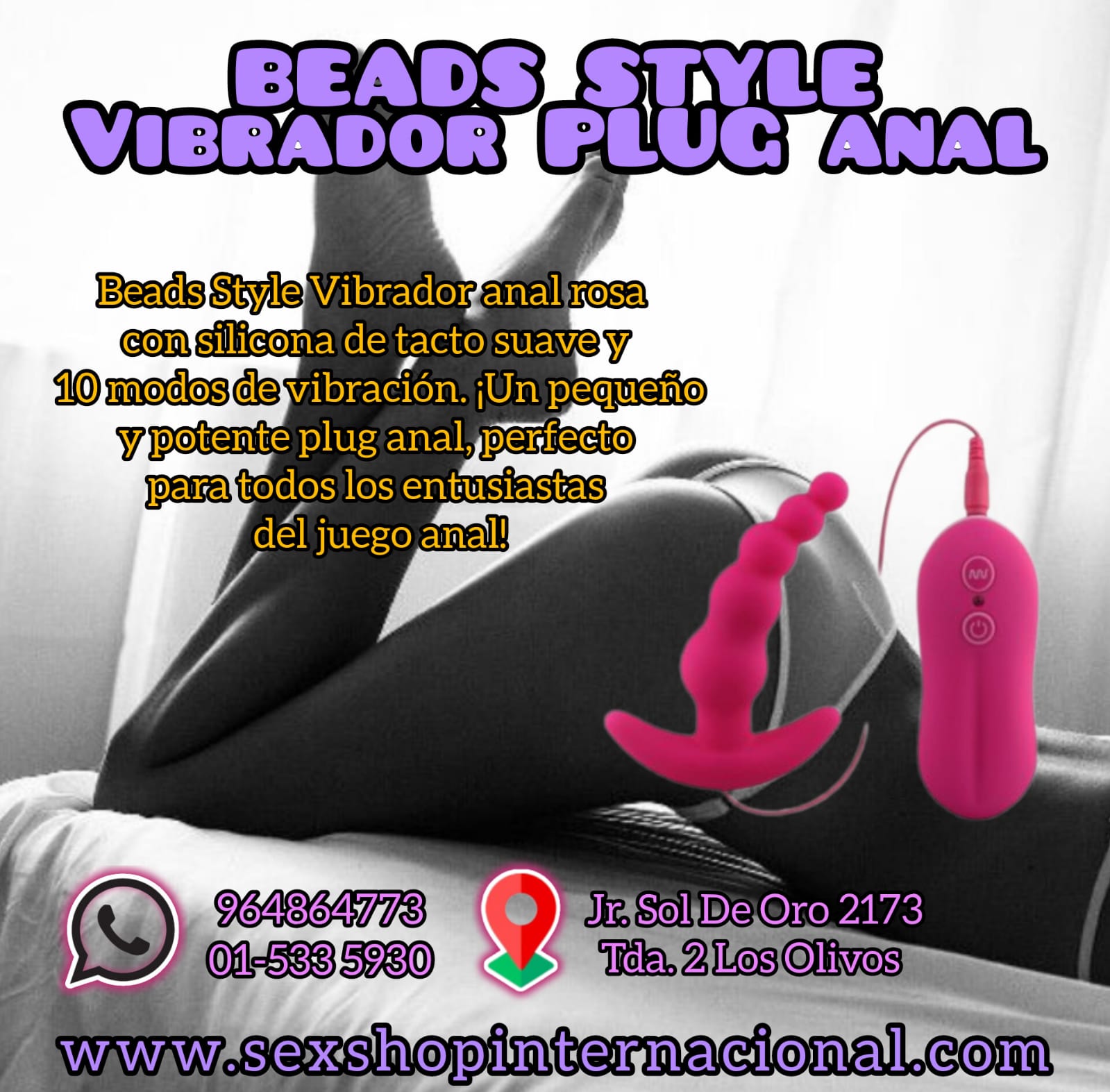 Beads Style Vibrating Anal Plug - SEXSHOP PLAZA NORTE.