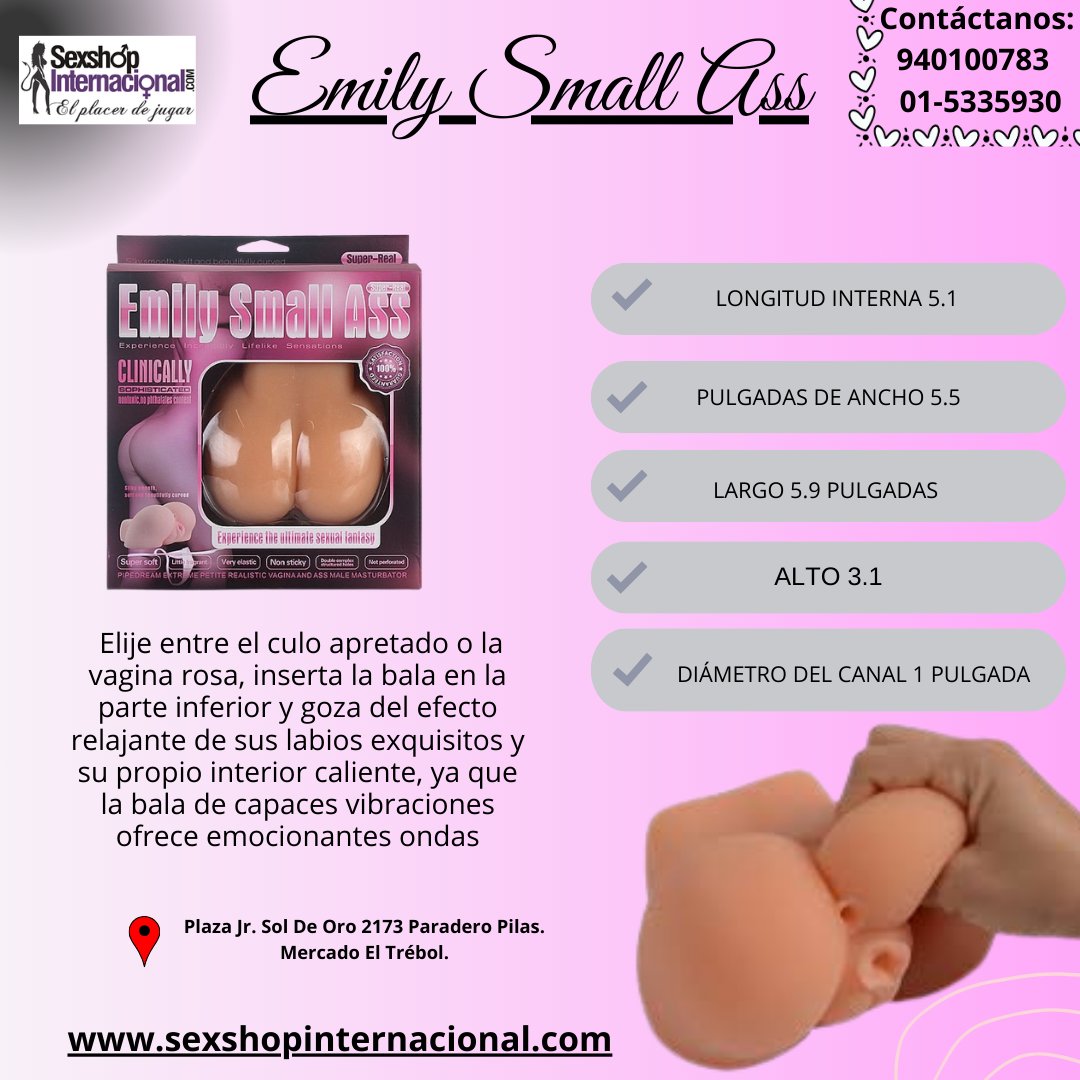 MASTURBADOR EMILLY SMALL ASS 3D - SEXSHOP PLAZA NORTE.