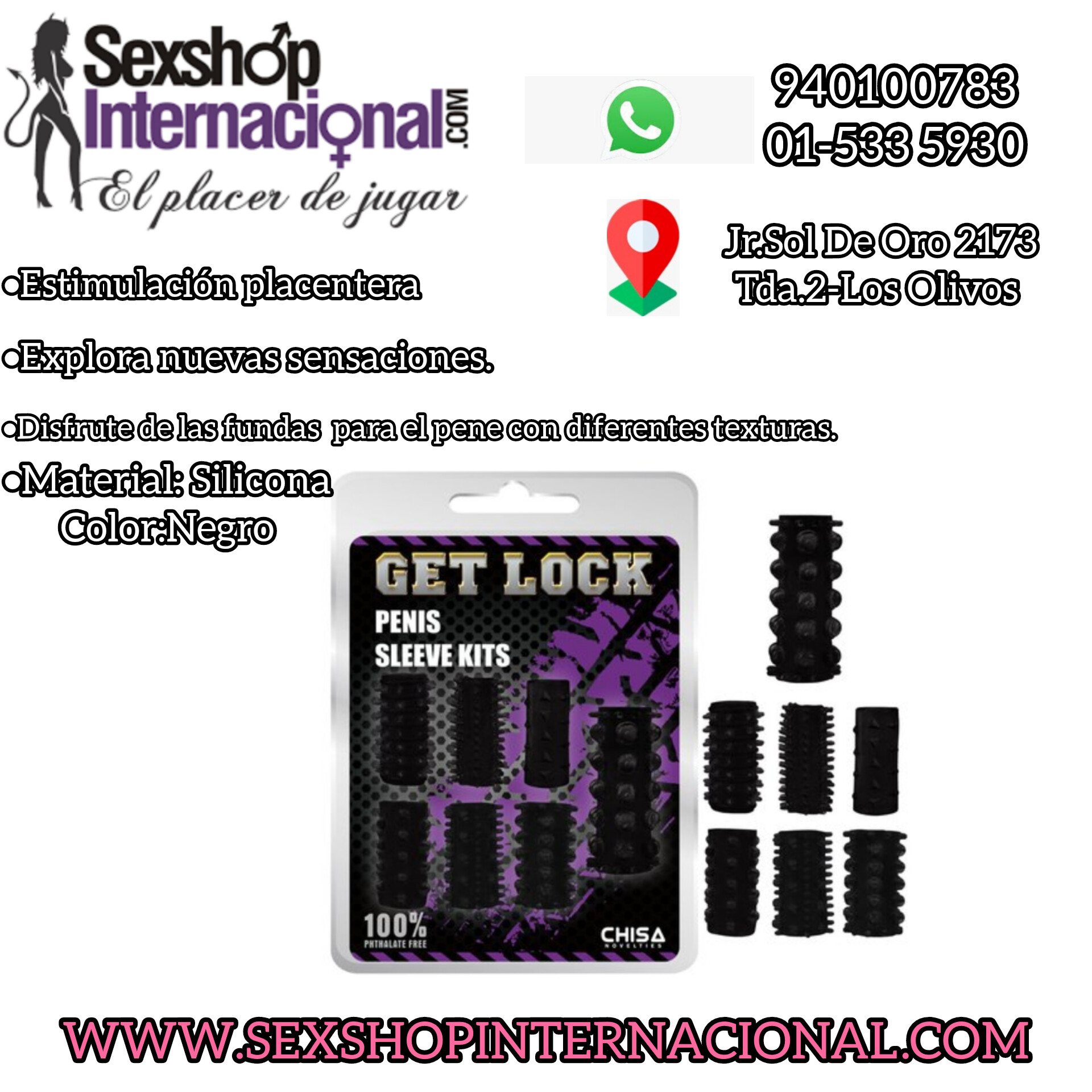 GET LOCK PENIS SLEEVE KITS-Fundas para el pene.