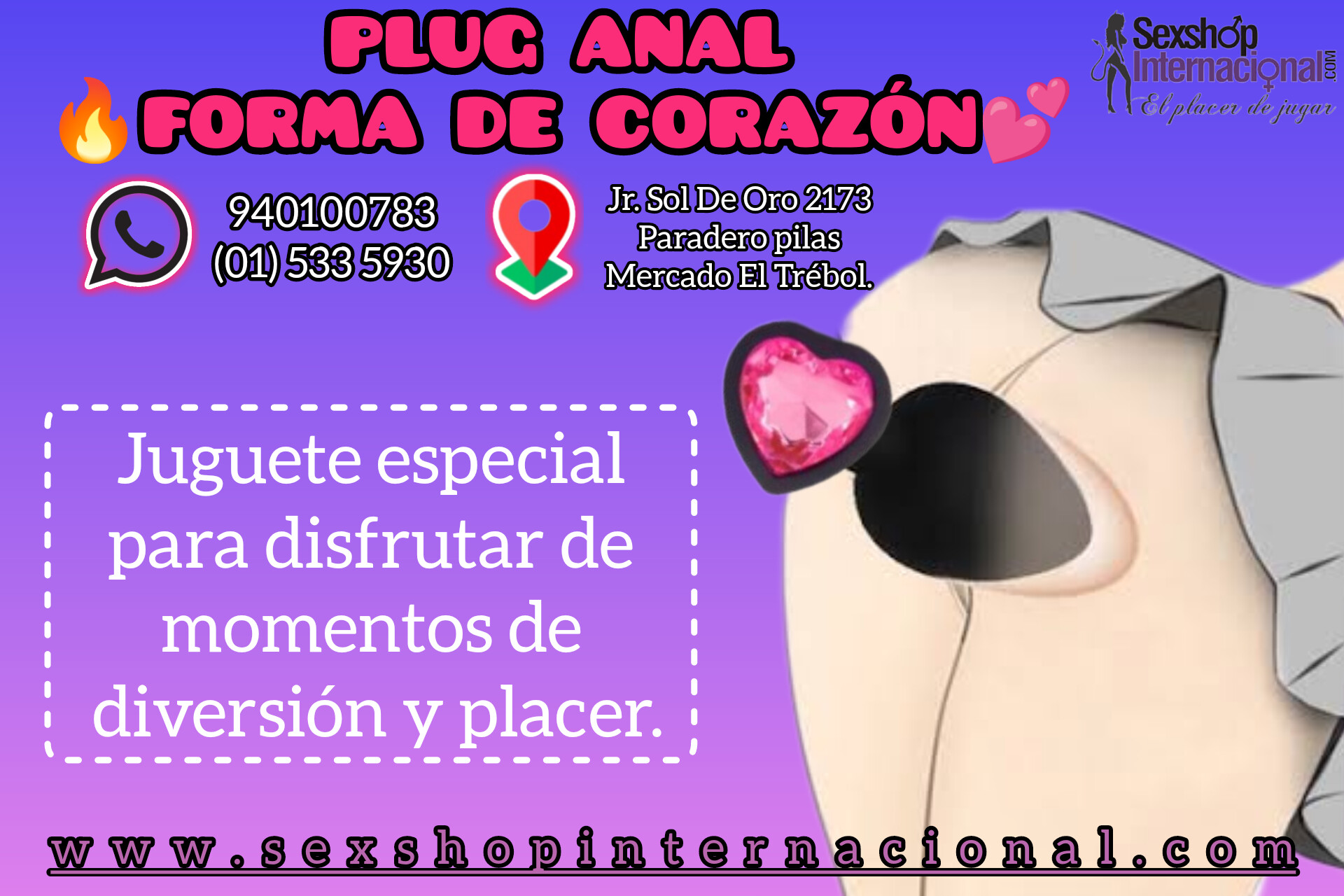 PLUG ANAL - JOYA DE CORAZON - SEXSHOP PLAZA NORTE.