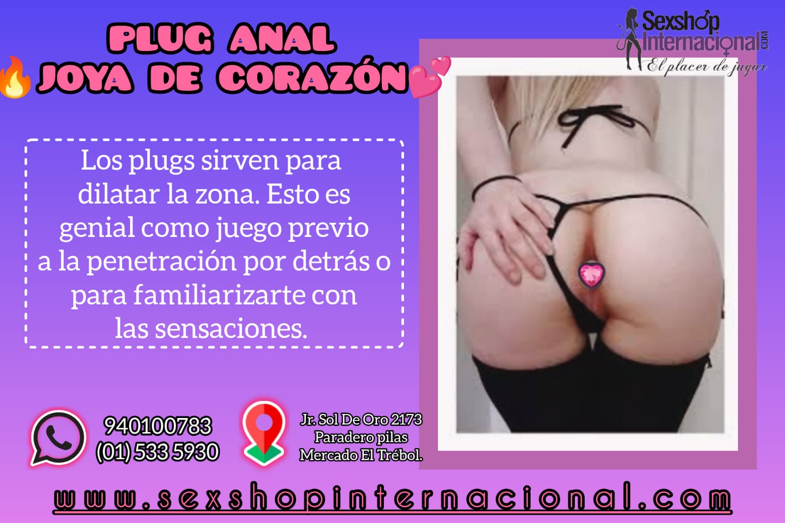 PLUG ANAL - JOYA DE CORAZON - PLAZA NORTE.