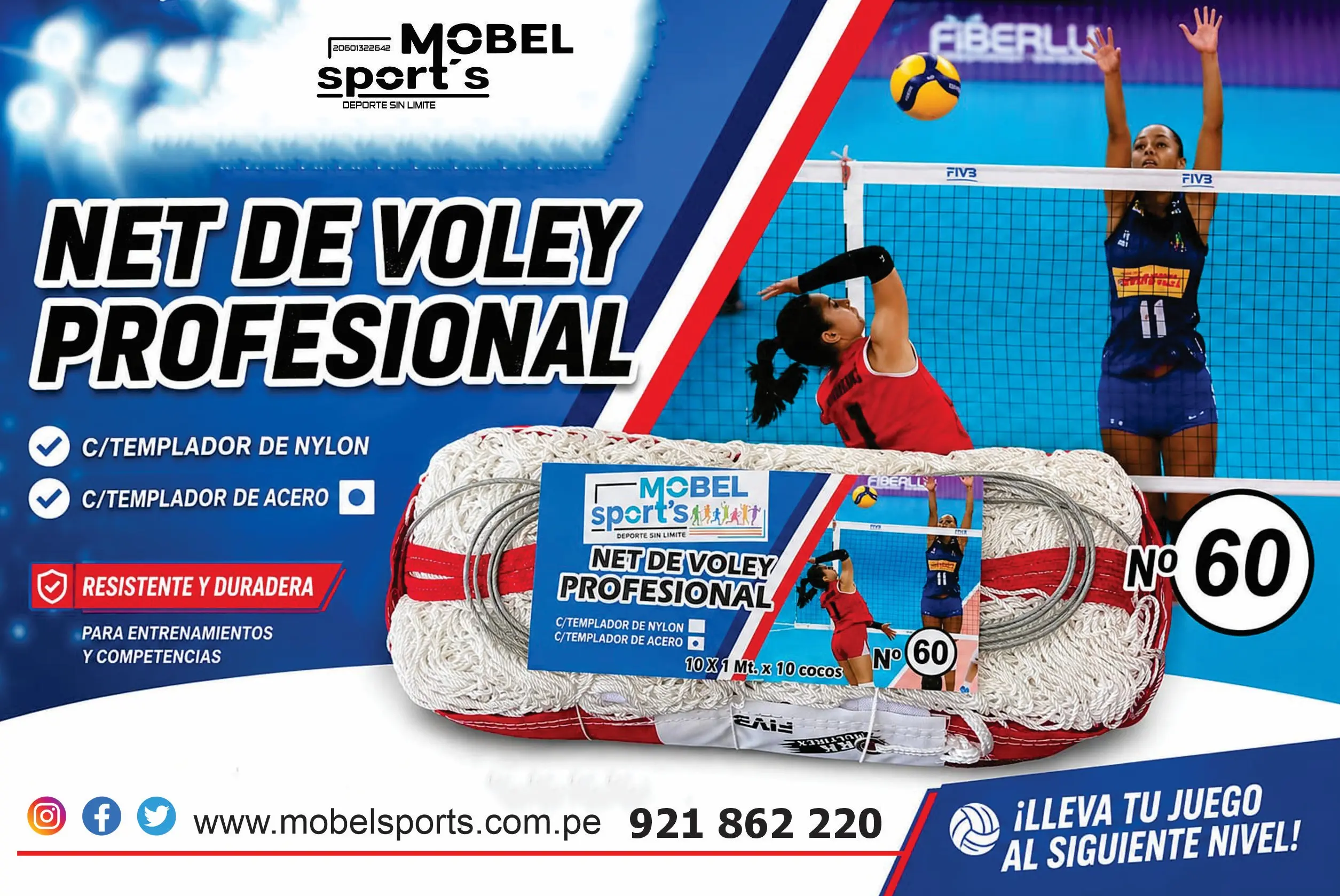 net de vóley oficial mobel sports