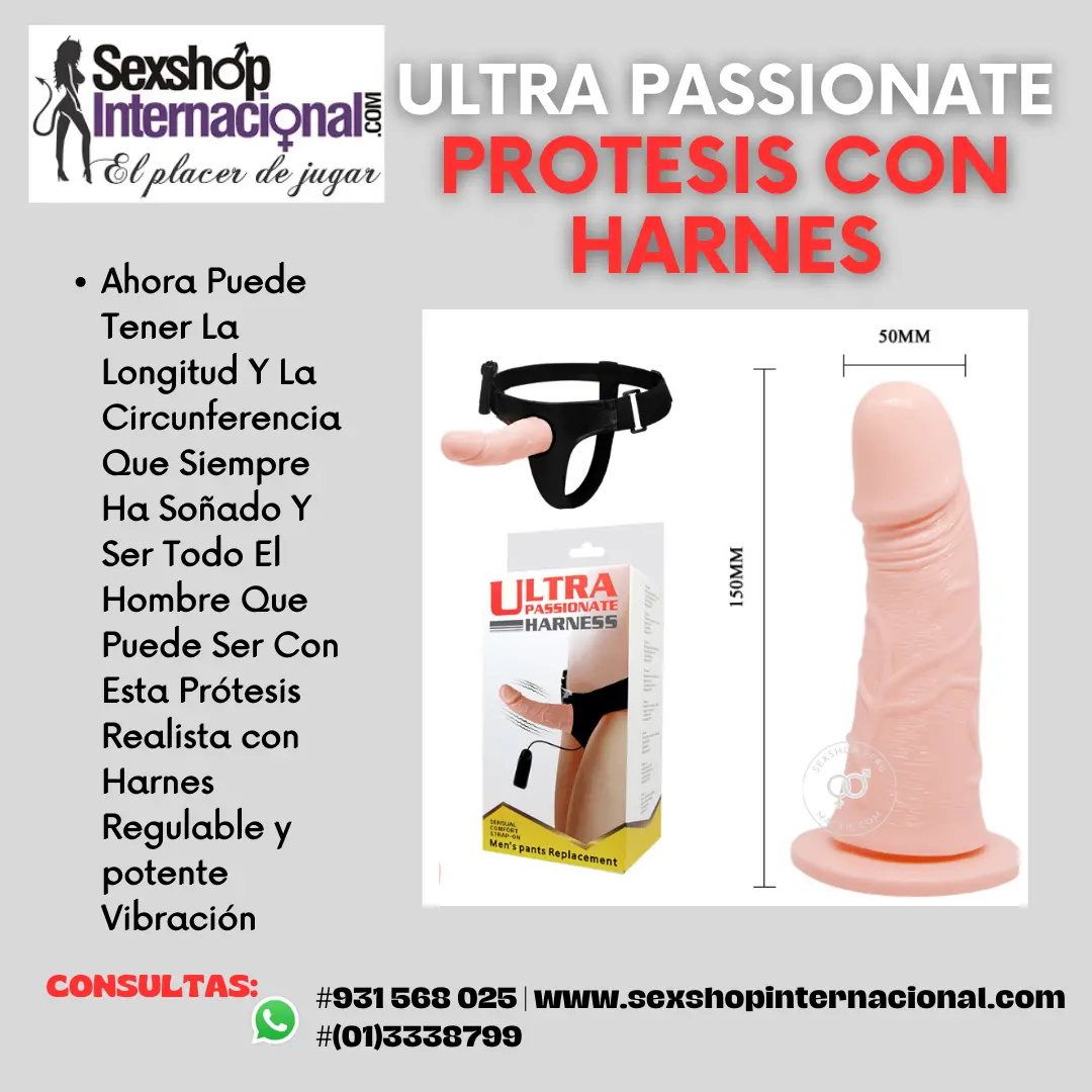 PROTESIS VIBRANTE CON HARNES ULTRA PASSIONATE-SEXSHOP C 931568025