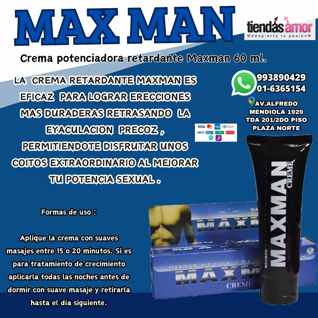 MAXMAN CREMA AMPLIO LACER RETARDANTE DESARROLLO PENE 993890429