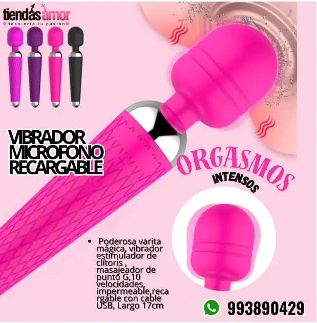 PODEROSOS VIBRADOR MICROFONO RECARGABLE ORGASMSO INTENSOS 993890429