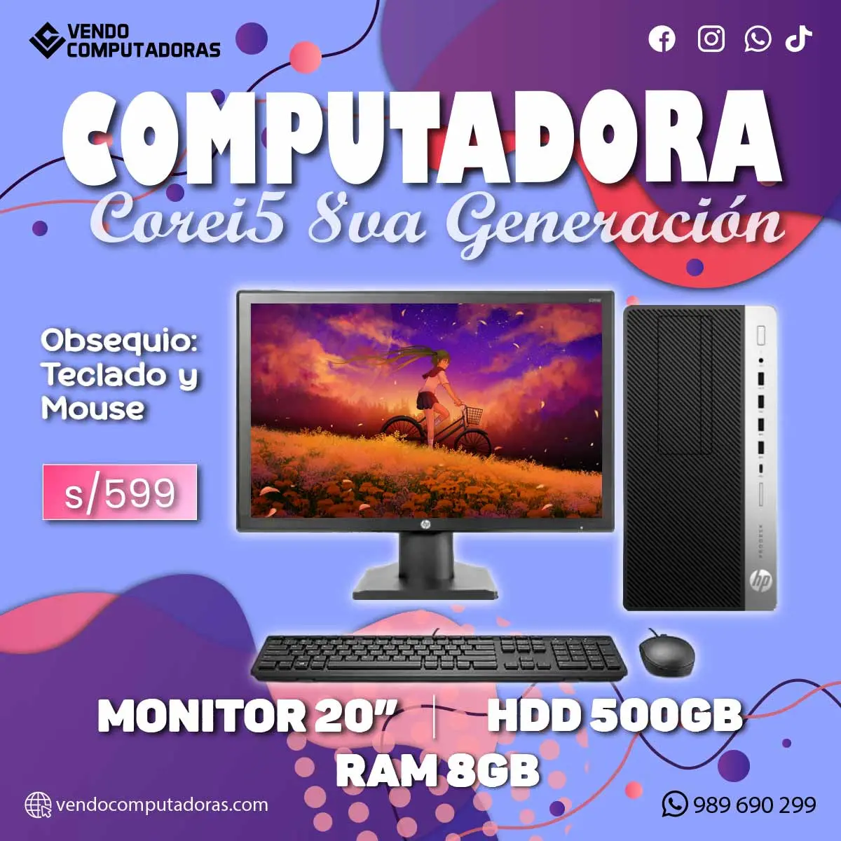  COMPUTADORA CORE I5 8VA GEN CON DESCUENTO ÚNICO 