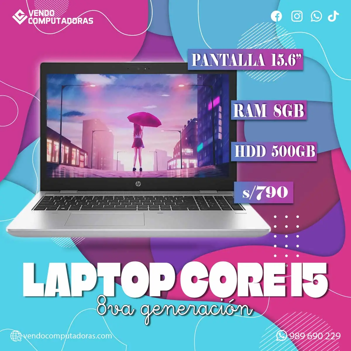  LAPTOP HP DE 8GB A PRECIO ESPECIAL 