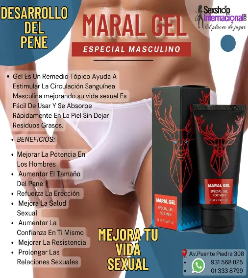 MARAL GEL AUMENTO REAL DEL TAMAÑO DE PENE- POTENCIAR ERECCIÓN-SEXSHOP 931568025