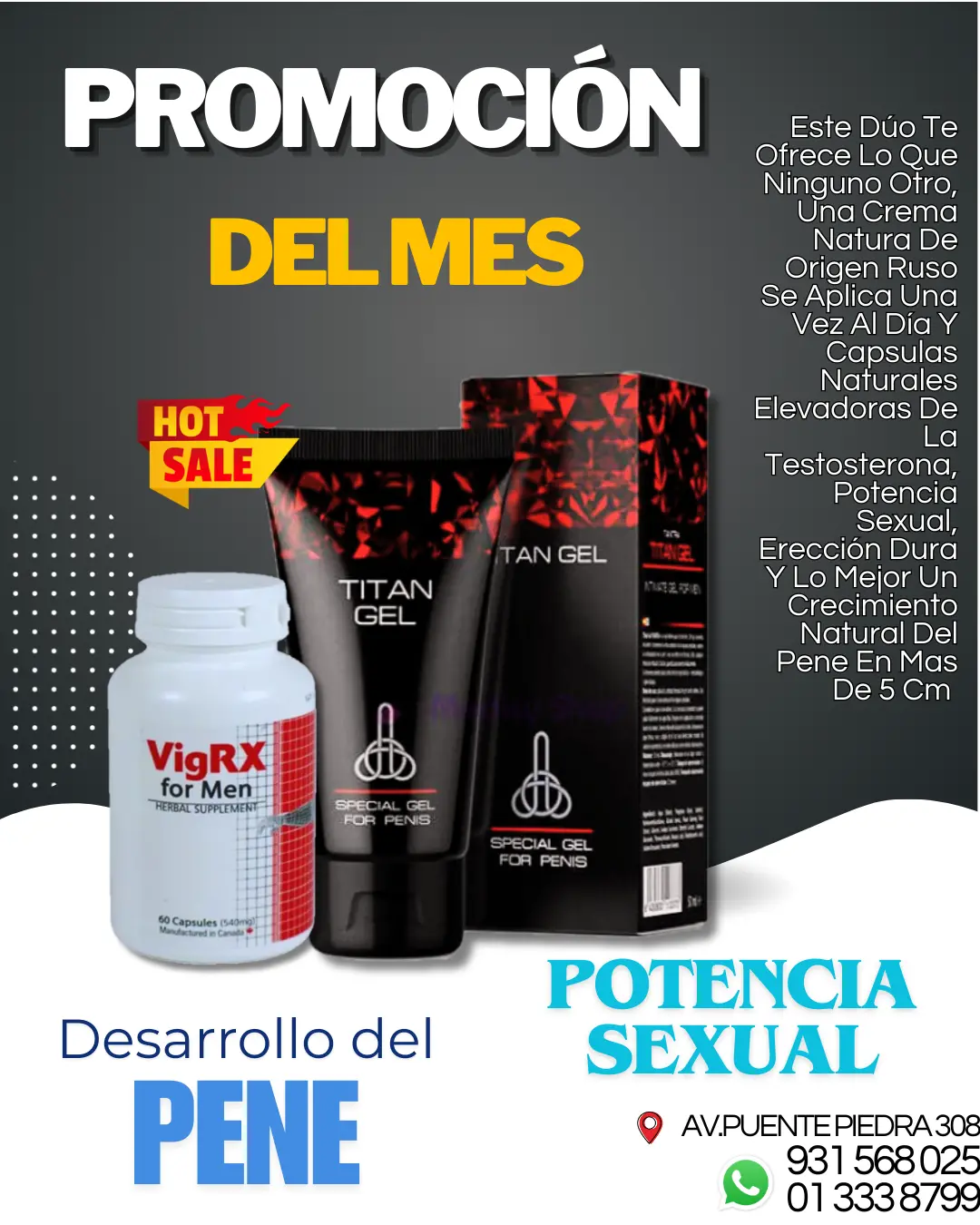 PROMO DEL MES TITAN GEL VIGRX POTENIA SEXUAL Y DESARROLLO PENE 931568025