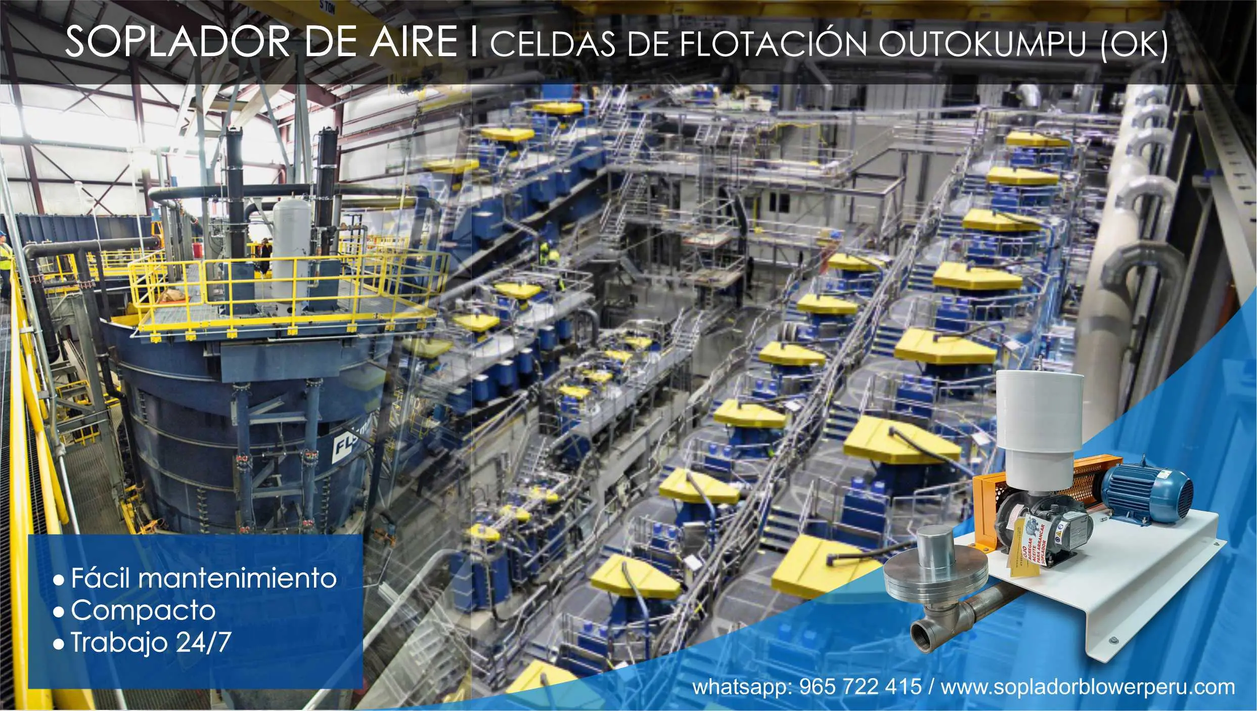 SOPLADOR DE AIRE PARA CELDA DE FLOTACION