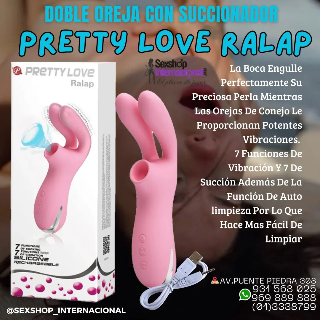 PRETTY LOVE-VIBRADOR DE DOBLE OREJA CON SUCCIONADOR RALAP-SEXSHOP PTE PIEDRA