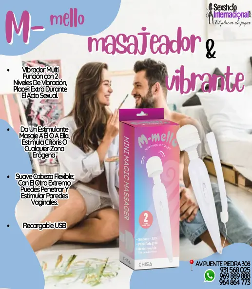 M-MELLO MINI VIBRADOR MASAJEADOR MÁGICO SEXSHOP LIMA NORTE 931568025