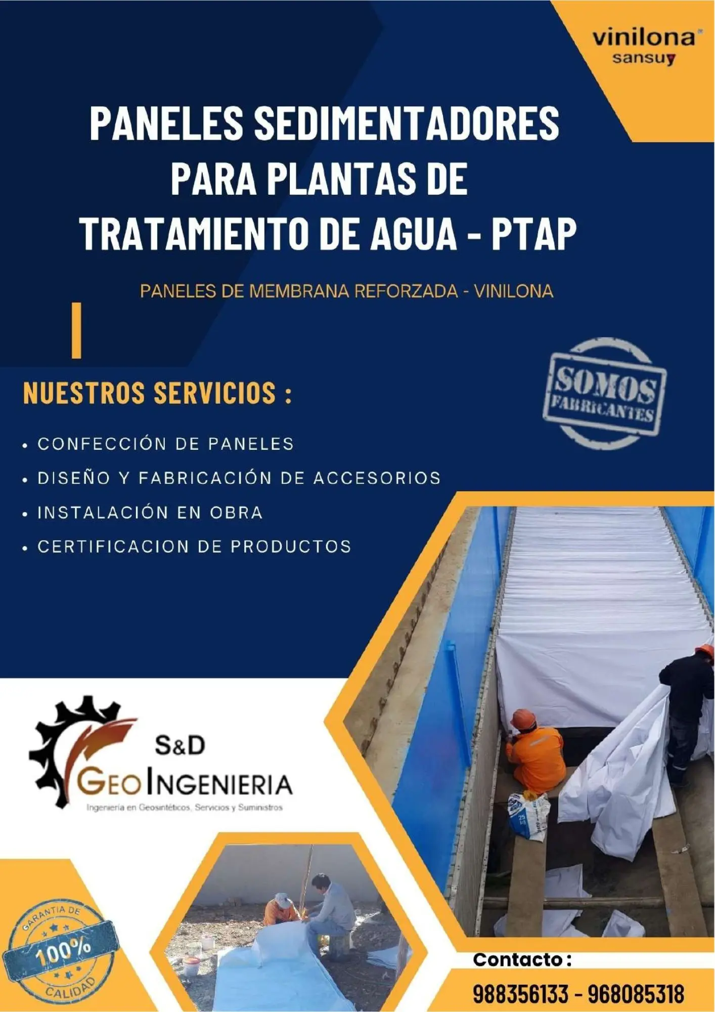 PANELES DE VINILONAS PARA SEDIMENTADOR - DECANTADOR PTAP