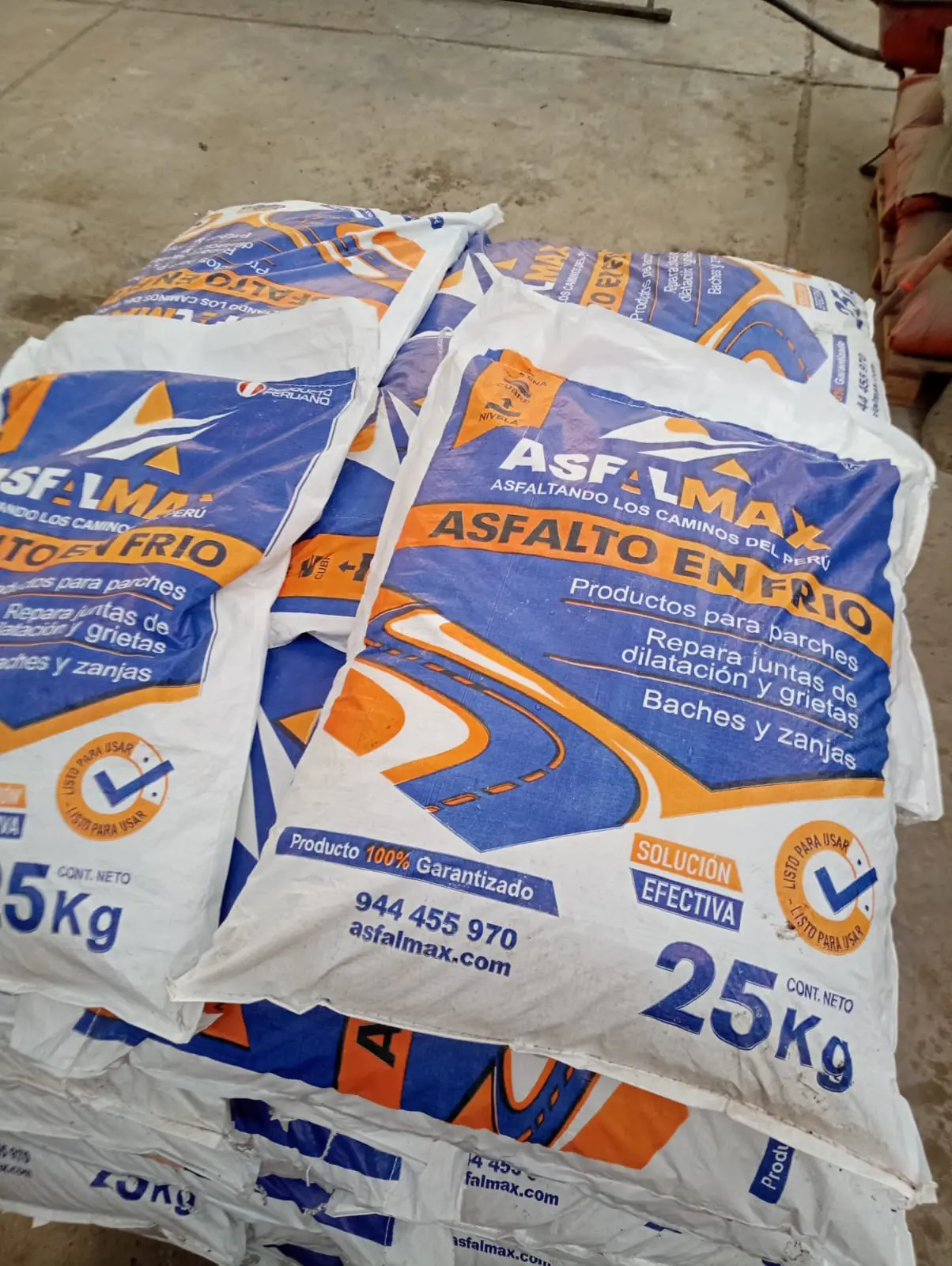 ASFALTO EN FRIO PARA JUNTAS SACOS DE 25 KILOS 