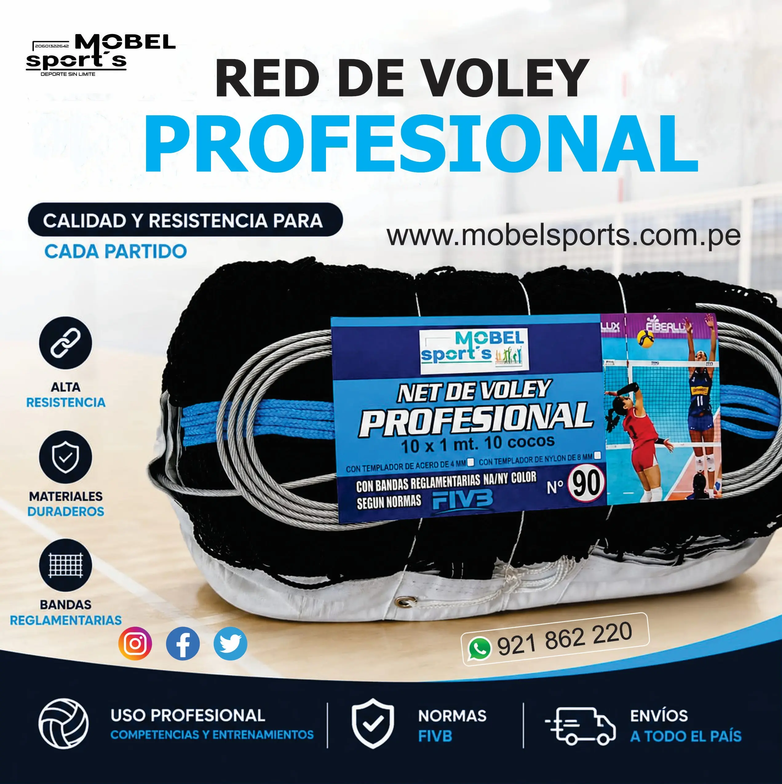 NET PARA VOLEY RECREATIVO MOBEL SPORTS