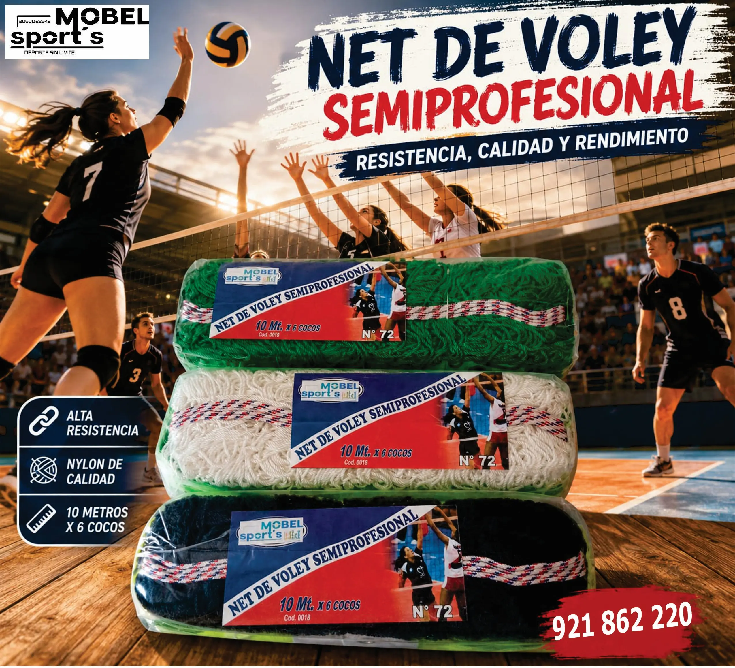 NET PARA VOLEY RECREATIVO MOBEL SPORTS