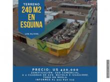 VENTA DE TERRENO DE 240 M2 EN ESQUINA USO COMERCIAL, LOS OLIVOS