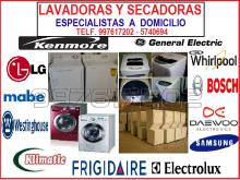 REPARAMOS LAVADORAS Y SECADORAS. GENERAL, KENMORE, WHIRPOOL,MABE,BOSCH